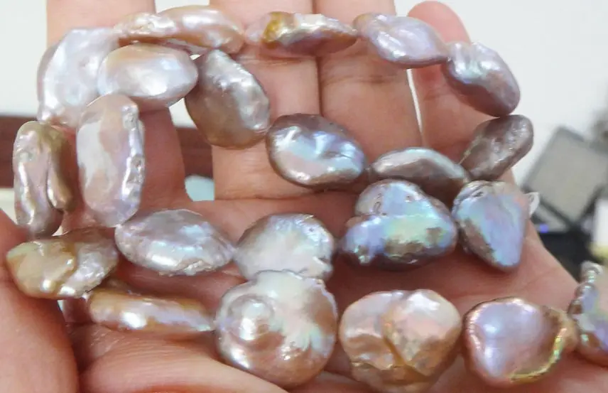 

xiuli 0015564 HUGE NATURAL SOUTH SEA GENUINE PINK PURPLE PEARL NECKLACE 14KGP