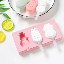 3 полости фрукты птица мороженое конус силиконовый мороженое с крышкой форма для льда эскимо самодельный лед форма для шоколада с многоразовыми палочками