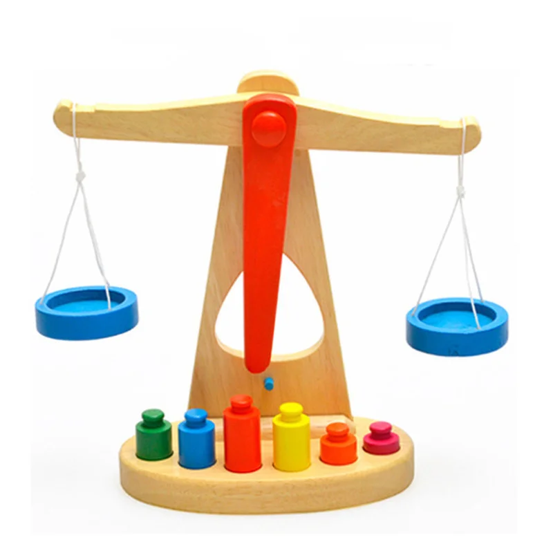 

Wooden Balance Scale Group Montessori Children's Mathematics Teaching Aids Kindergarten Early Education Weighing Toys Gifts
