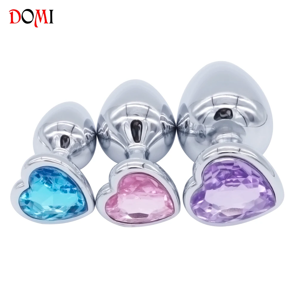 Cena 3 sztuk zestaw Smooth Massager Anal koraliki biżuteria Crystal Heart Butt Plug stymulator kobiety Sex zabawki Dildo korek analny ze stali nierdzewnej