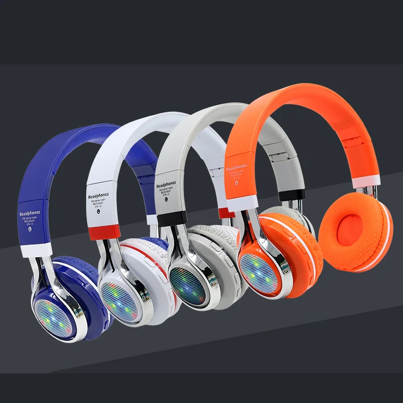 TOPROAD светящиеся стерео шлем Аудио Bluetooth наушники беспроводной большой гарнитура