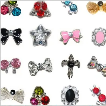 

50PCS 3d Metallic Alloy nail art crystal rhinestones cell phone decoration accessories gems decal wholesale