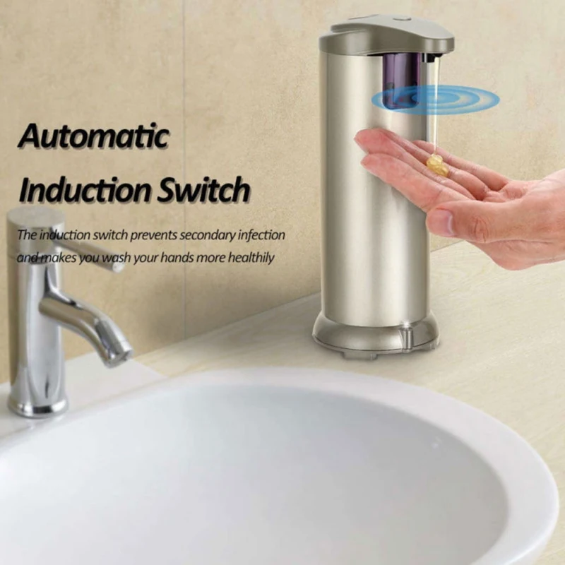Dispensador de Sabão do Sensor Dispensador de Sabão Líquido de Aço Suprimentos de Limpeza do Carro Automático Inoxidável 2020 280 ml 4 Automóveis e motos