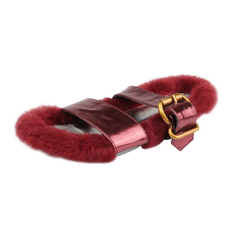 Women Sandal Shoes Fashion Wool Fur Slippers Ladies Beach Flip Flops-in Slippers from Shoes on 