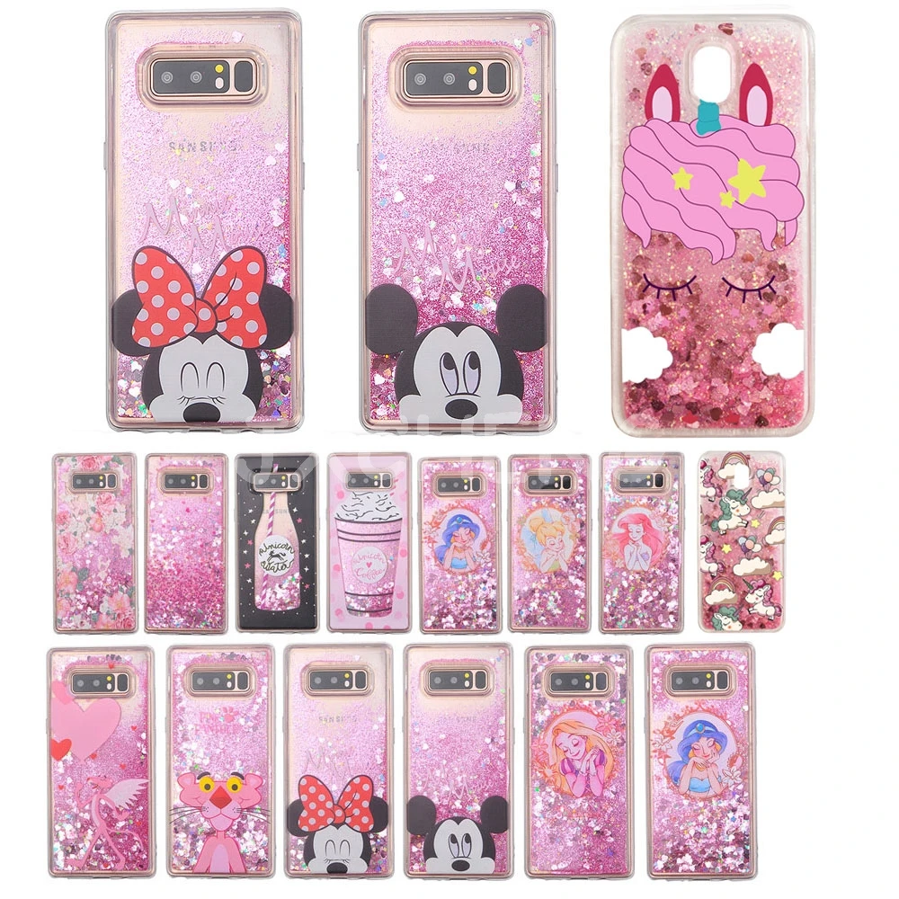

Glitter Water Liquid Case for Samsung Galaxy S5 S6 S7 S7 edge S8 S9 Plus Note 8 Floral Unicorn Ice Cream Soft Cover Phone Cases