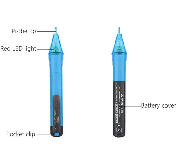 Бесконтактный детектор напряжения переменного тока тестовый карандаш портативный электрозонд ручка-Тип 90V~ 1000V светодиодный световой индикатор профессиональный