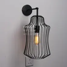 Новая классическая барная стойка винтажная лампа для спальни большая благородная железная клетка настенная лампа