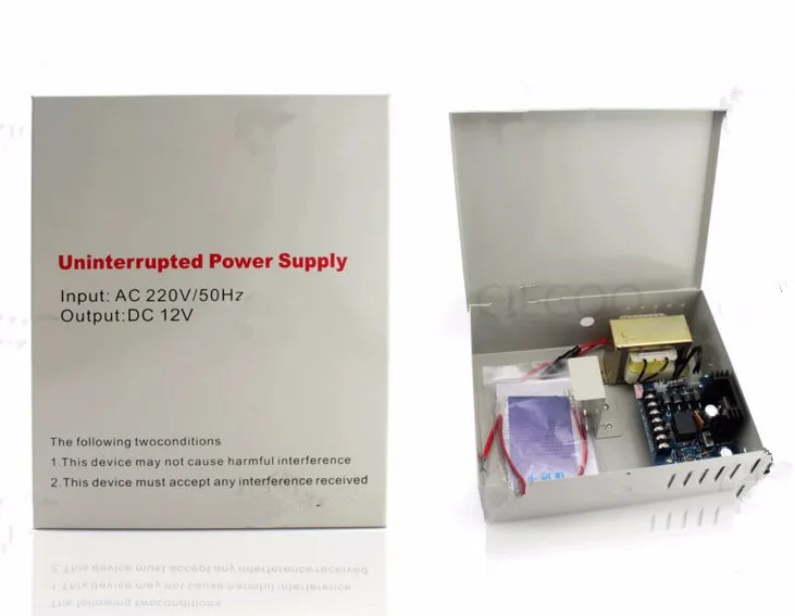 

DC 220V 12V 3A power supply back up workable for access lock