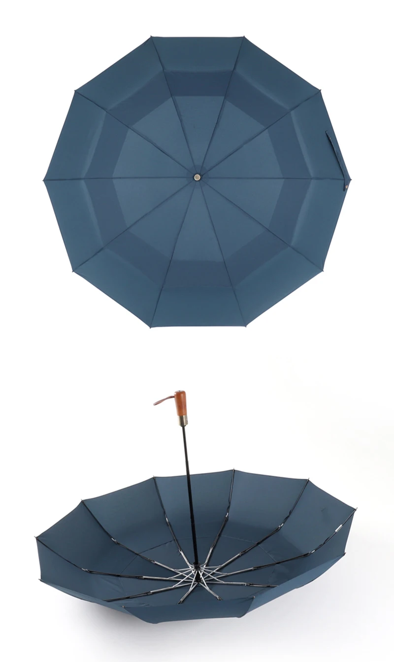 Большой складной зонт от дождя для женщин и мужчин 115 см автоматический зонт ветрозащитный двойной слой 10 ребер зонты для гольфа деревянная ручка Paraguas