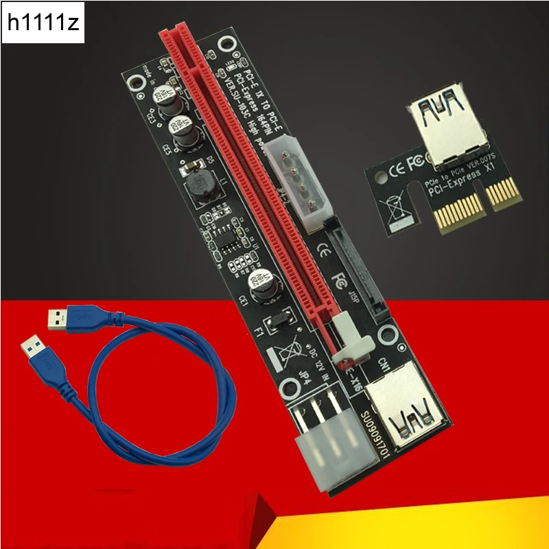 60CM PCI Express 1X To 16X PCIE Riser Card For BTC Miner Machine Overcurrent Protection USB Cable SATA To 6Pin Power Cord Mining 60CM PCI Express 1X To 16X PCIE Riser Card For BTC Miner Machine Overcurrent Protection USB Cable SATA To 6Pin Power Cord Mining
