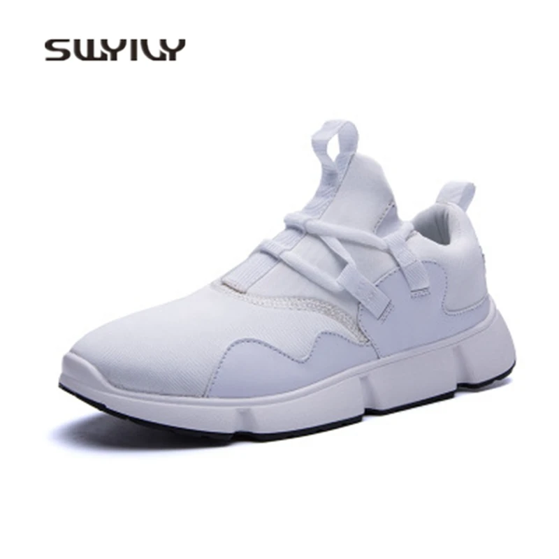 SWYIVY Men Running Shoes Breathable Lace-up Bradyseism Sneakers 2018 New Wear-resistant Solid Color Male Sport Shoes Ultra-light