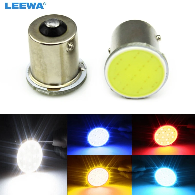 LEEWA 4 шт. супер яркий! S25 COB 3W 12 SMD 12 Led 1156 BA15S P21W автомобильные сигнальные светодиодные фонари заднего хода 12V Автомобильные светодиодные белые, красные#5361