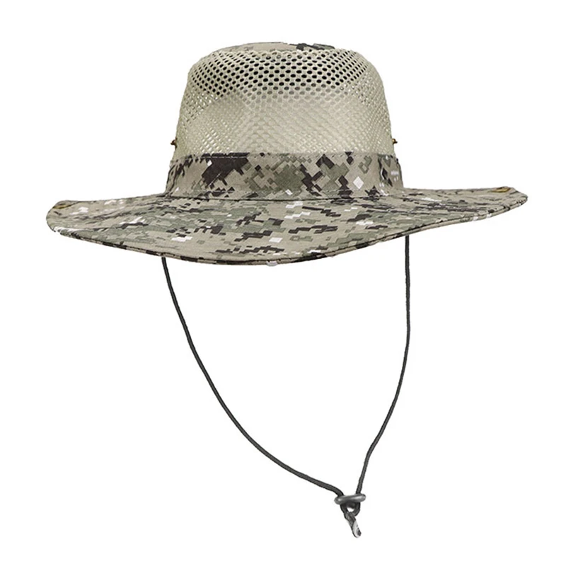 Fishing Camouflage Cap Camo Tactical Hat Sunshade Sea Beach Sun Hats  Outdoor Camping Tools Army Climbing Hiking Sport Panama (11)