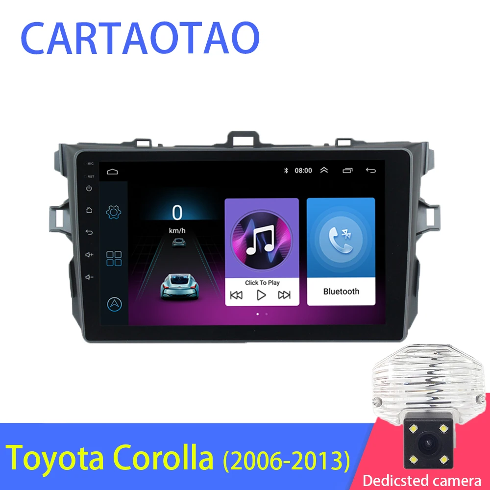 2din 2.5D автомобильный мультимедийный плеер Android радио для Toyota Corolla E140 / 150 2006 2007 2009 2010