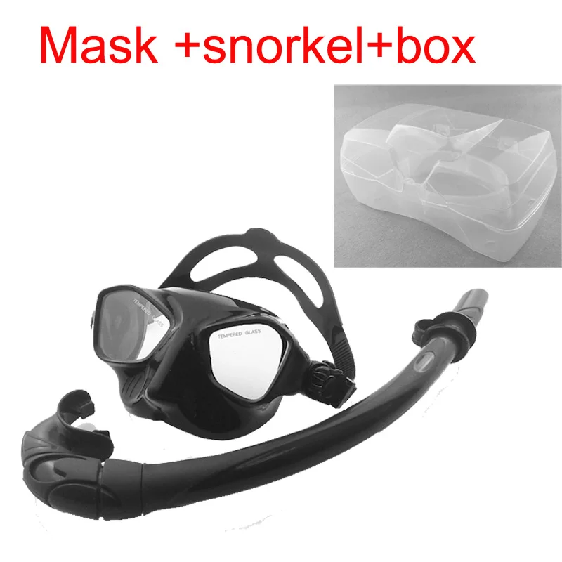 Топ снаряжение для подводного плавания и оборудование для подводного плавания черная силиконовая маска для дайвинга Низкопрофильная маска для подводной охоты гибкая трубка - Цвет: Mask and snorkel