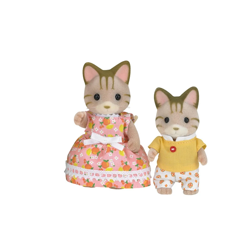 Sylvanian Families Набор фигурок для семьи из 4 предметов с трехзернистым котом для родителей и детей, подарок для девочки, новинка 5180