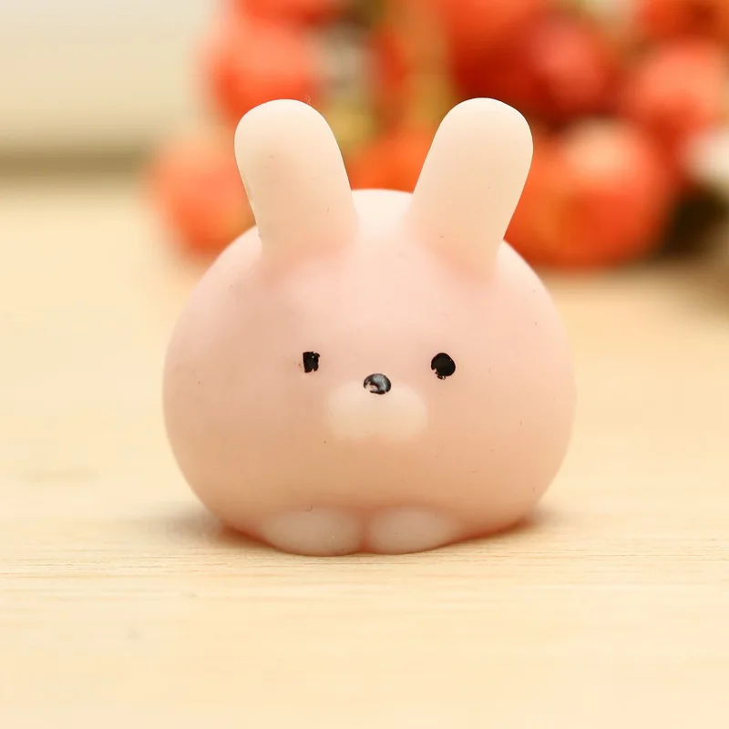 

1 Pcs Mochi Pink Bunny Phone Straps Soft Toy Rubber Cute Cartoon Simulation Cellphone Charm Slow Rebounding Key Pendant