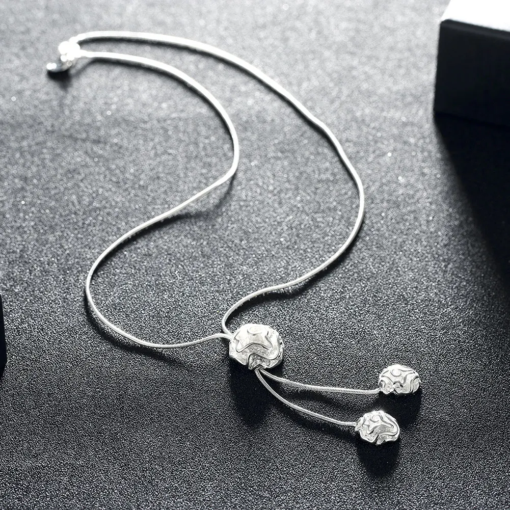 Женская цепочка с подвеской в виде цветка розы серебряным покрытием|flower pendant