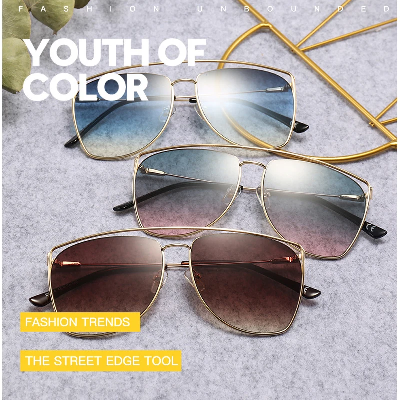 

Classic Vintage Pilot Sunglasses Gradient Shades 2019 New Fashion Men Driving Round Sunglasses Alloy Frame Driving Mirrors UV400