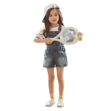 Детские комбинезоны в Корейском стиле; летние джинсовые шорты для мальчиков и девочек; джинсовые комбинезоны для малышей; детская одежда; комбинезон; детская одежда; Z976