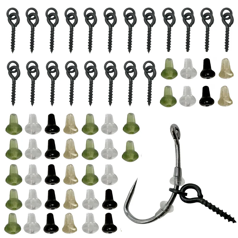40 Pcs الكارب تزوير خاتم توقف مع 20 Pcs Boilie بيت المسمار الصيد الطعم عصابة قطب الكارب الصيد اكسسوارات