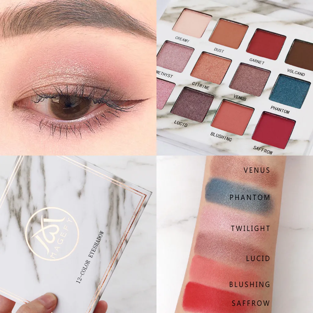 

12 Colors Makeup Eye shadow Eyeshadow Palette Cosmetic Set Eye Shadow Long-lasting Waterproof Matt Eyeshadow Cosmetic