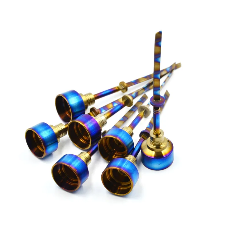 Domeless Titanium гвоздь Carb Cap Rainbow Ti dabber 14 мм 18 прямой меч carb колпачок для ножа Стиль Dab