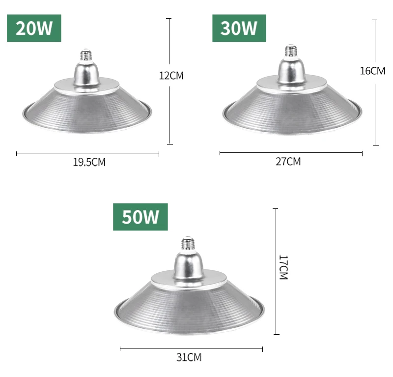 Высокая яркость Мощность E27 светодио дный свет лампы высокого залива 20 Вт 30 Вт 50 Вт светодиодное промышленное освещение лампы 220 В для