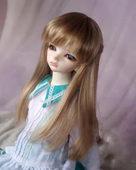 

BJD doll wigs milk tea brown long straight hair Imitation mohair wigs for 1/3 1/4 1/6 1/8 BJD doll hair wigs doll accessorie