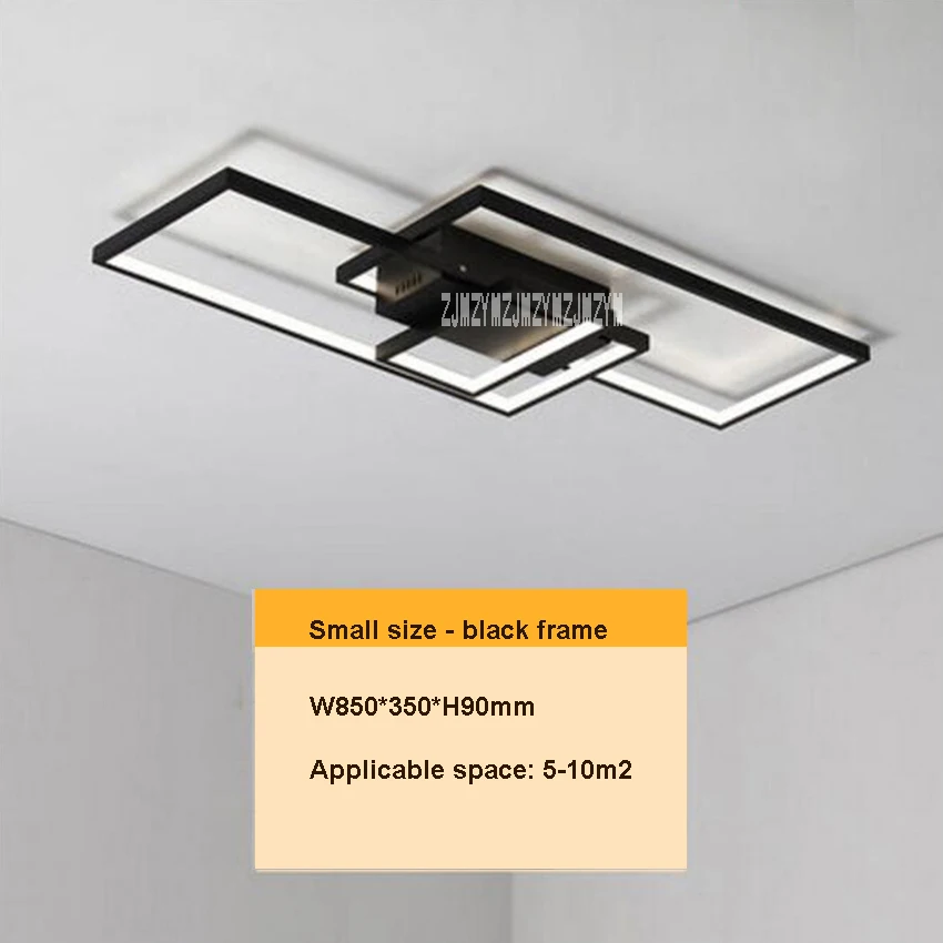 XC-FBL-21, домашняя прямоугольная лампа для потолка, современный потолочный светильник для спальни, светильники в скандинавском стиле, светодиодный потолочный светильник для гостиной - Цвет лезвия: black S