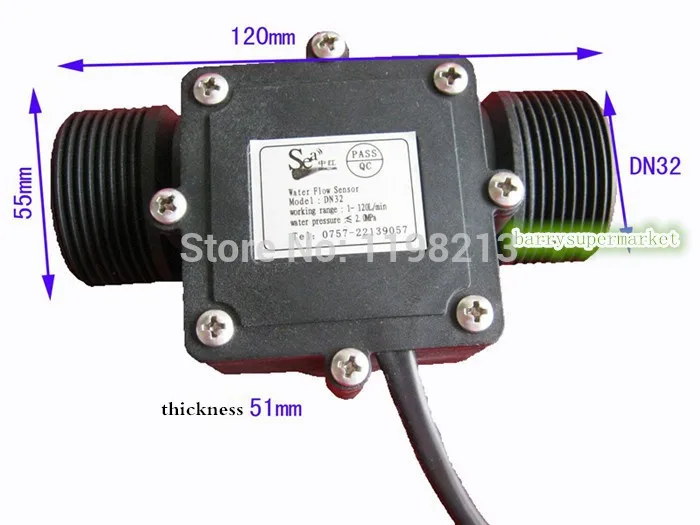 Расходомер воды расходомер датчик холла переключатель счетчик топлива индикатор caudalimetro расходомер DN32 G1-1/" 1,25 1-120L/мин