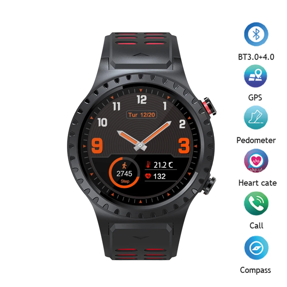 Смарт часы MTK2503 Bluetooth шагомер пульсометр GPS телефон компас спортивные мужские для