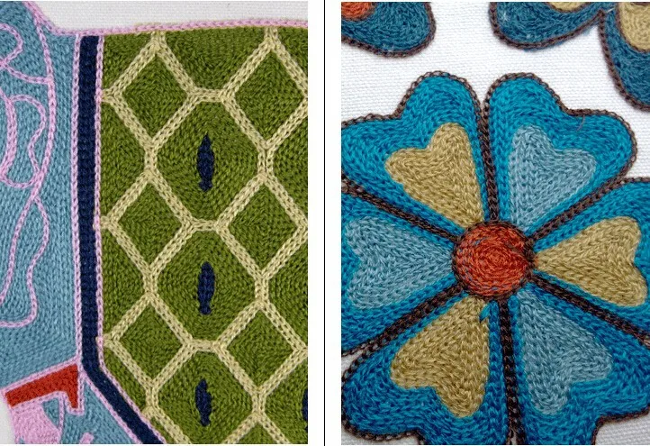 Housse de coussin canapé brodée