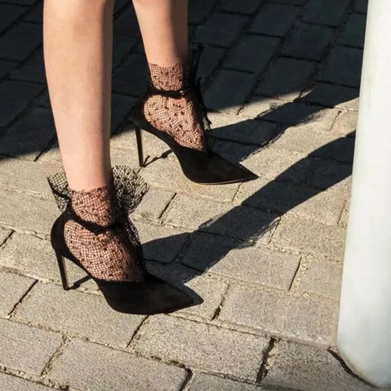 Капроновые носки с рисунком под туфли