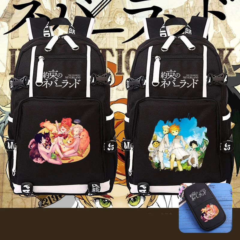 

Anime The Promised Neverland Yakusoku no Neverland Norman Emma Ray Cosplay Shoulders Backpack Student School Bag Handbag Gifts