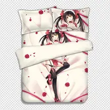 Japanese Anime Date A Live Tokisaki Kurumi Bed Blanket or Duvet Cover with Two Pillow cases Japanese Anime Date A Live Tokisaki Kurumi Bed Blanket or Duvet Cover with Two Pillow cases