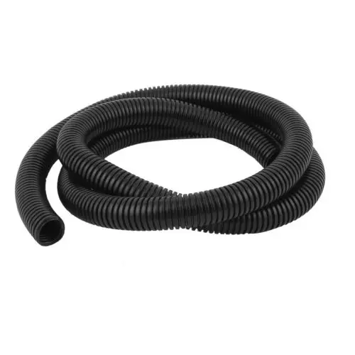 

8mm x 10mm Wire Hose Cover Conduit Corrugated Tubing Tube Black 16Ft Length
