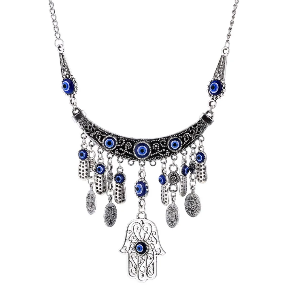 Buy Bohemia Blue Evil Eye Necklace Steampunk Hamsa