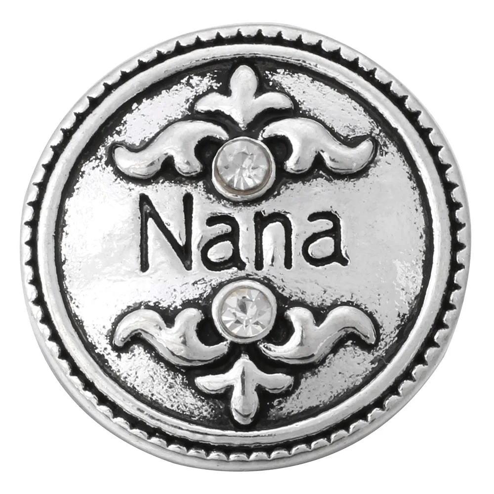 6 шт./партия, семейные украшения с защелками, NANA, для мамы, мамы, тети, сестры, 18 мм, металлические заклепки для браслет с застежкой, OEM, ODM ZA737