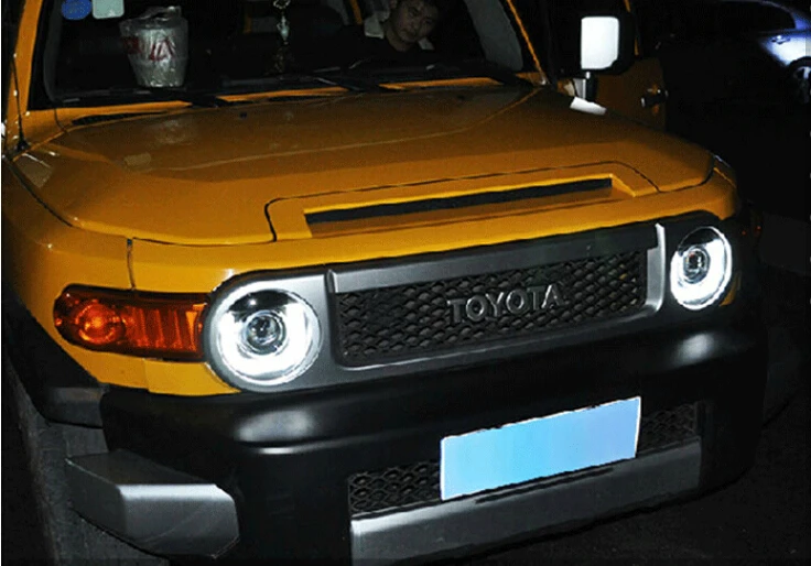 2 шт. автомобильный Стайлинг Головной фонарь 2007~, для prado Fj CRUISER фары светодиодные задние фары DRL передние Биксеноновые линзы двойной луч HID комплект