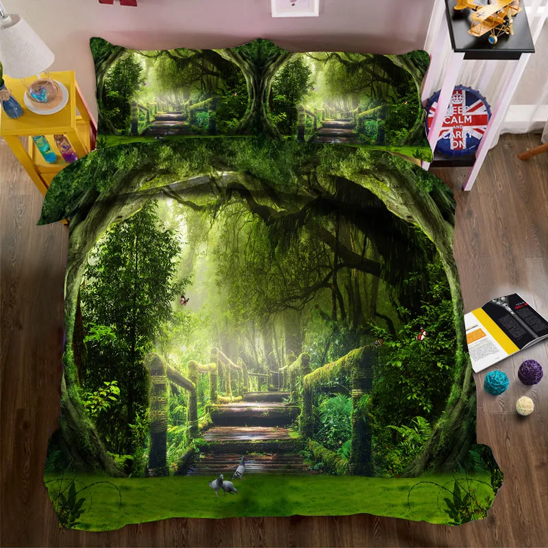 Green Bedding Set Queen Size Bedding Set King Size Green Jungle Queen Bedding Set Bedding