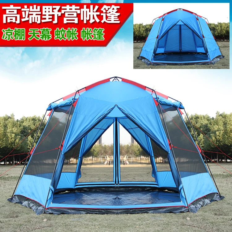 

Huge 8-12 person anti sun shelter awning hiking beach pergola relief anti mosquito sun shade outdoo camping tent