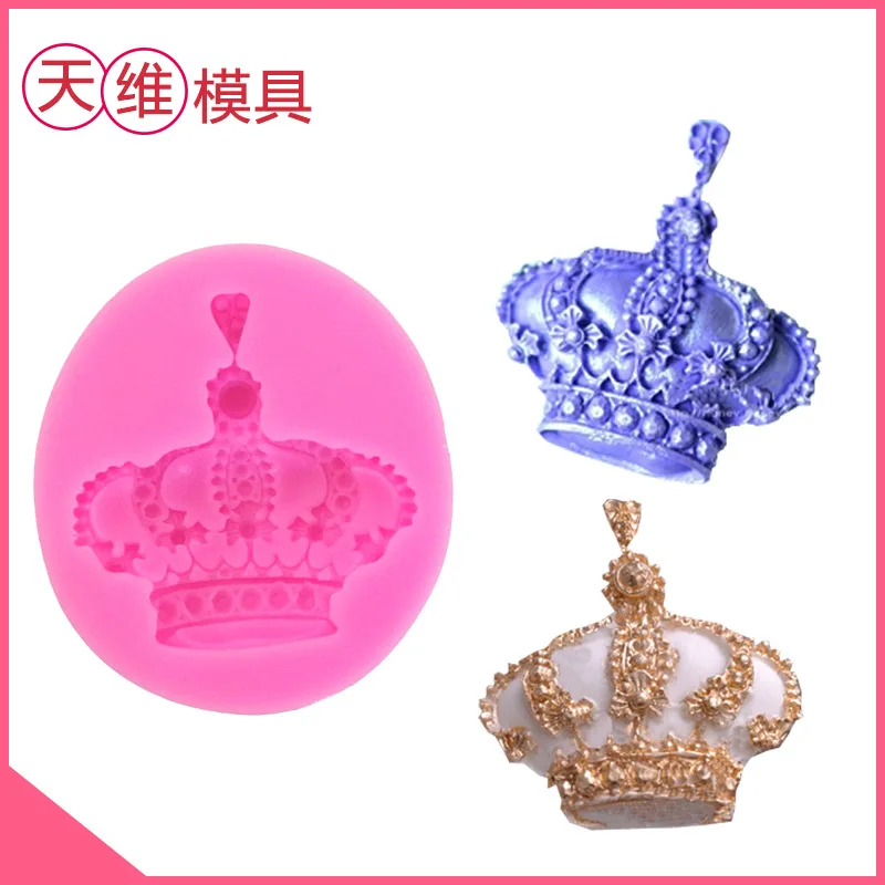 Sugarcraft Crown shape silicone mold fondant cake decorating tools gumpaste Princess Lace Cake Silicone Mold | Дом и сад