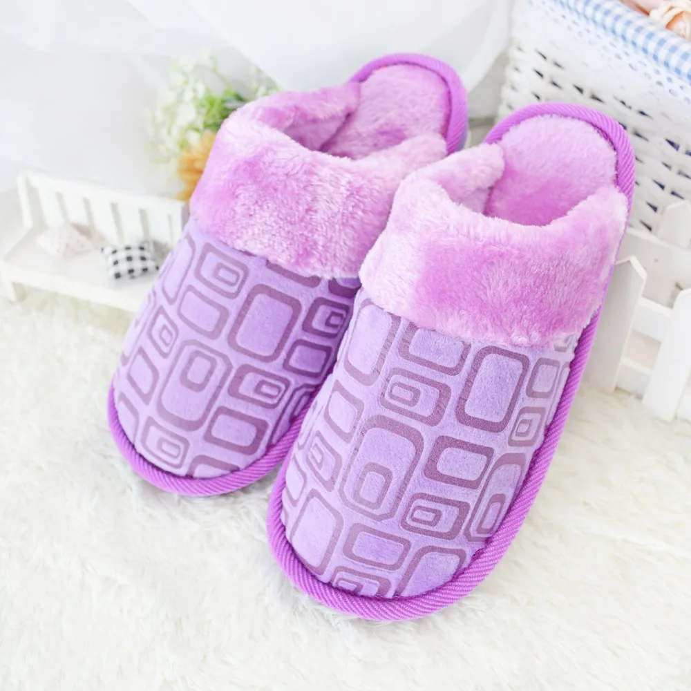 

Couple womens & mens winter home indoor house keep warm fur plush flock anti-skid adult slippers women slipper shoes