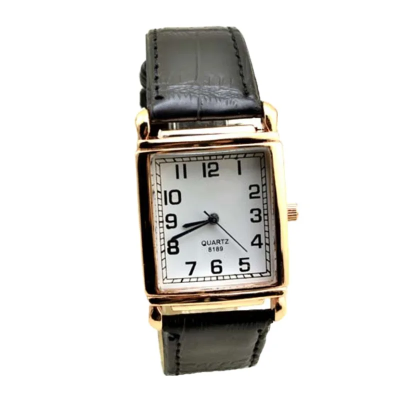 

Men Square Dial Wrist Watch Business Quartz Analog Leather Band Watch