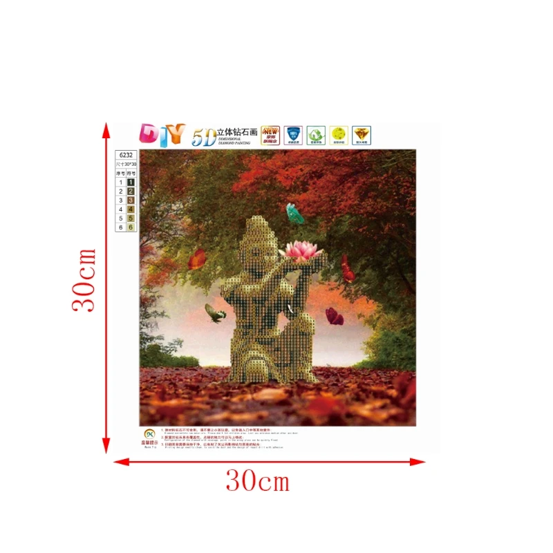 

Buddha Scene 5D Diamond Embroidery Diamond Painting Round Resin Rhinestone Diamond Cross Stitch Decor Gift