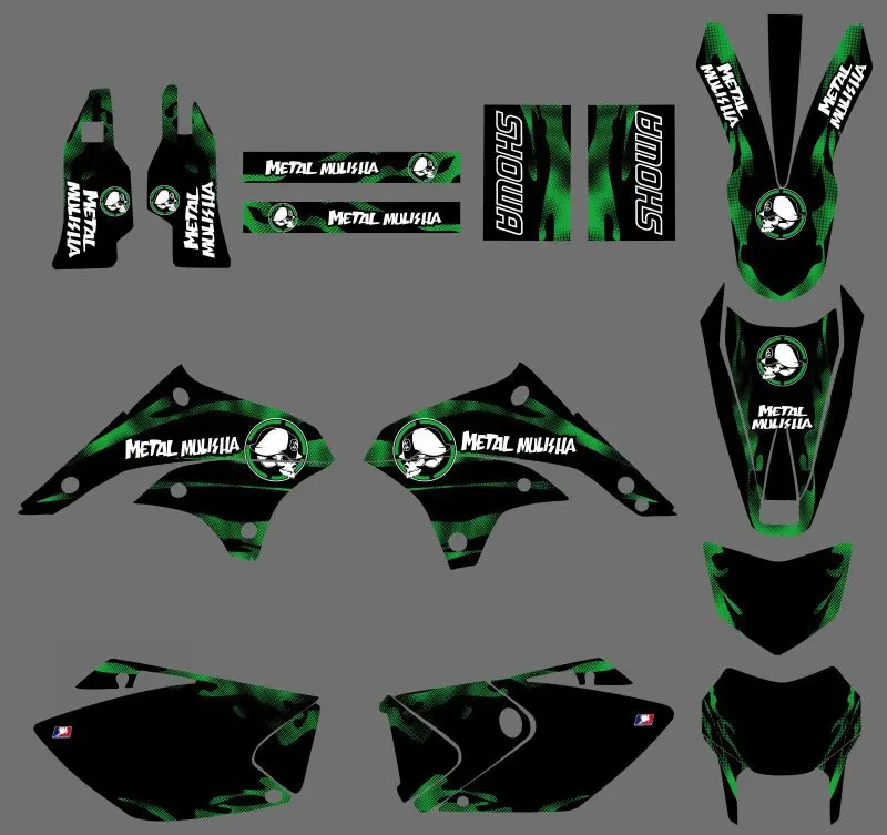 

new style 0452 Dark green TEAM GRAPHICS & BACKGROUNDS DECALS STICKERS Kits for Kawasaki KLX450 KLX 450 2008 2009 2010 2011 2012
