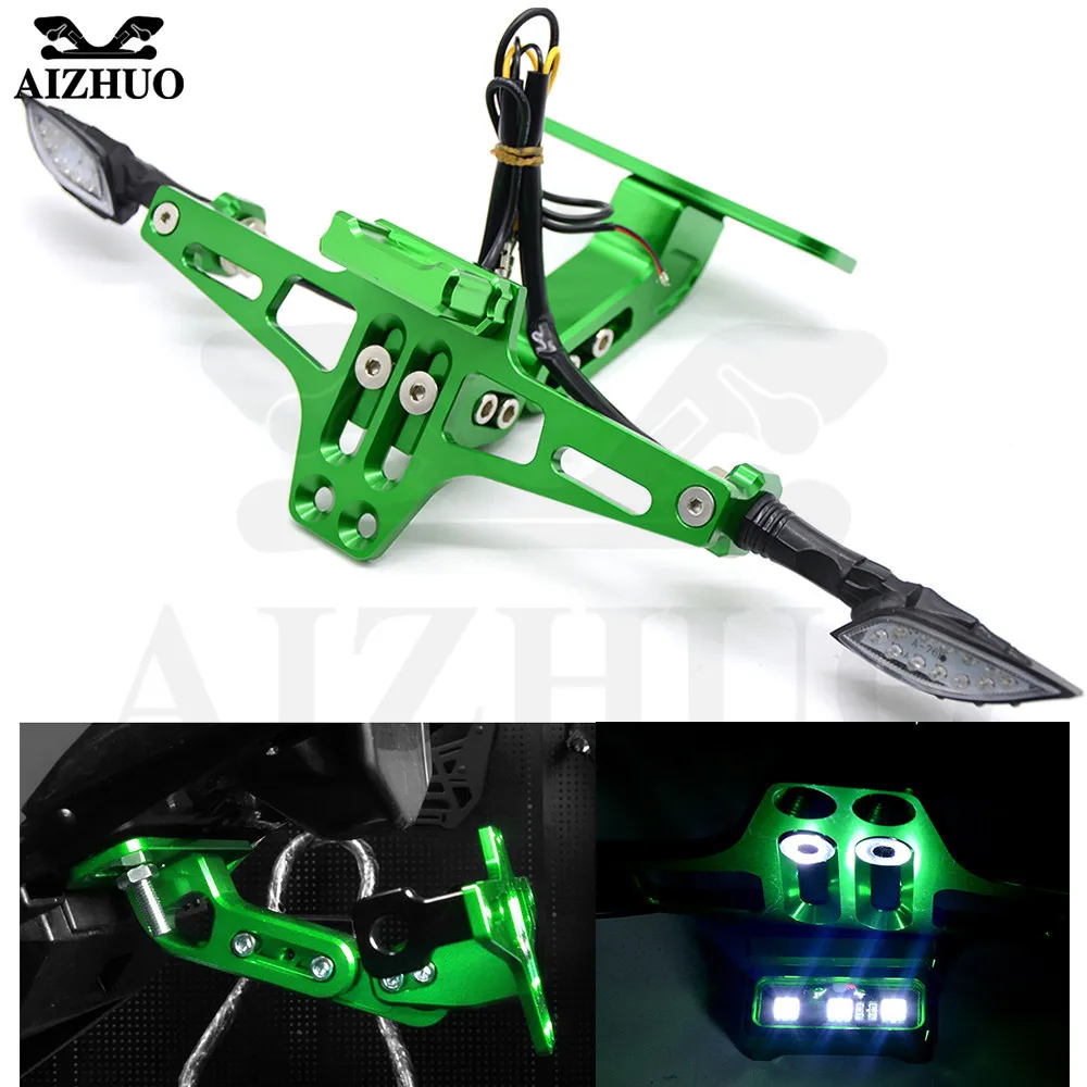 Universal Motorcycle License Plate Bracket Licence Plate Holder Frame Number Plate For kawasaki Z800 Z1000 ZX10R ZX6R NINJA 300