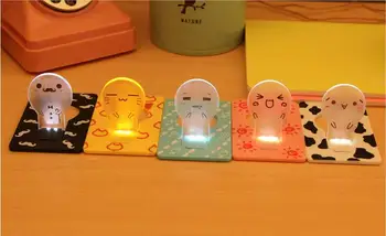 

Creative cartoon Portable Ultra-thin LED card lights Pocket night Lamps Wallet Lamp Christmas Creative Gifts