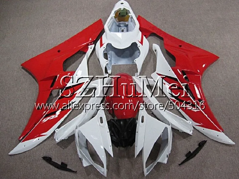 Корпус для YAMAHA YZF600 YZF-R6 06 07 YZF 600 R 6 кузов 69SH21 YZFR6 06 07 YZF-R600 YZF R6 2006 2007 обтекатели комплект глянец Белый - Цвет: No.  13